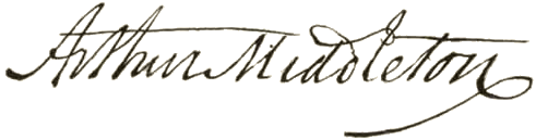 Signature of Arthur Middleton
