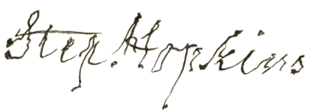 Signature of Stephen Hopkins